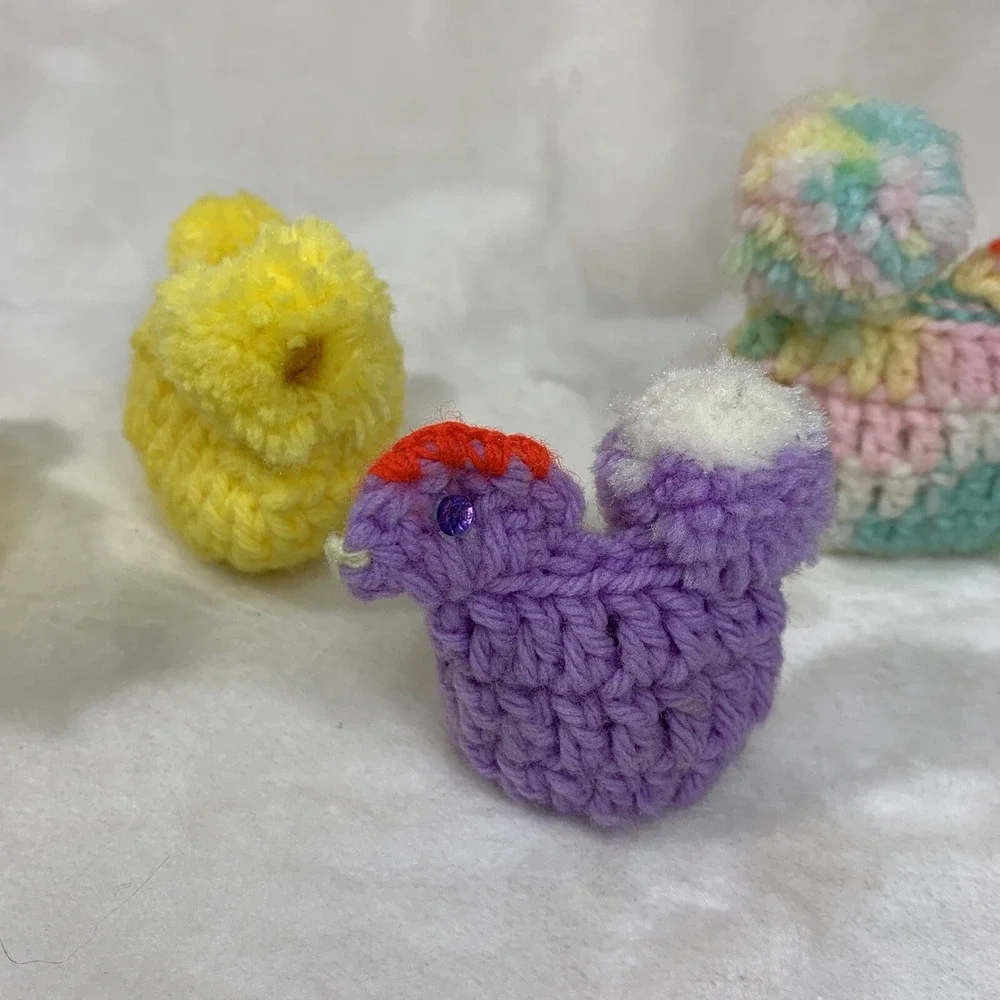 Vintage Crochet Knit Easter Egg Holders Set of 5  Handmade Easter Decoration VTG